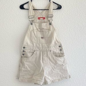 Union Bay Cream Overall Shorts